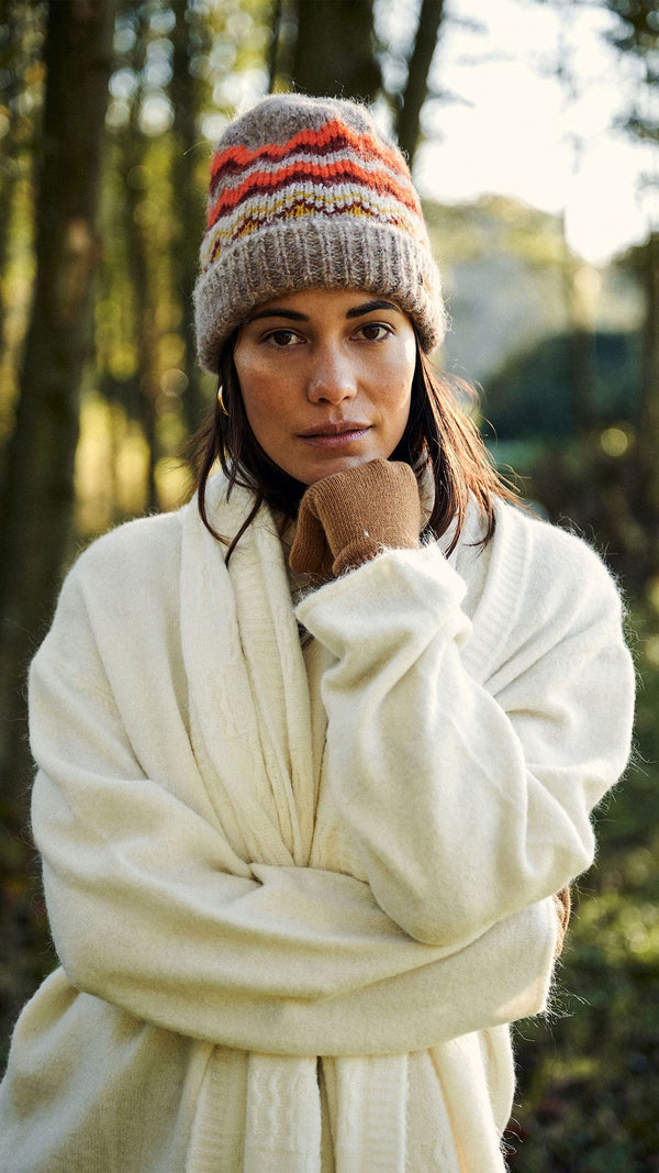 Fine Knitted Gloves- Walnut