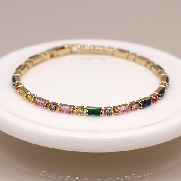 Golden Multi-Colour Crystal Bracelet