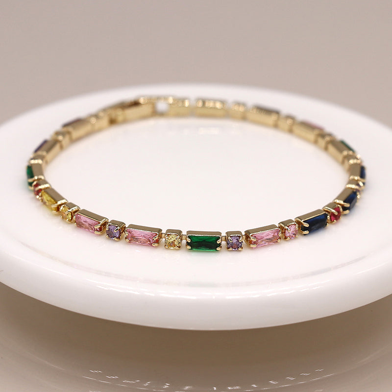 Golden Multi-Colour Crystal Bracelet