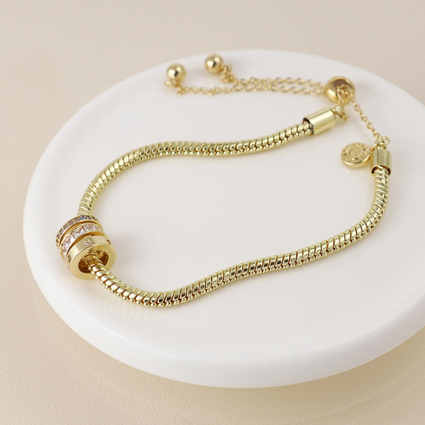 Gold Plated Triple Mini Rings Bracelet