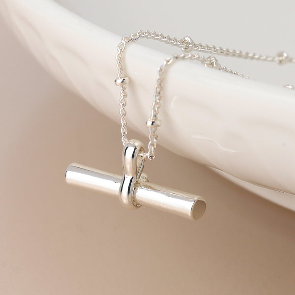 Silver T-Bar Necklace