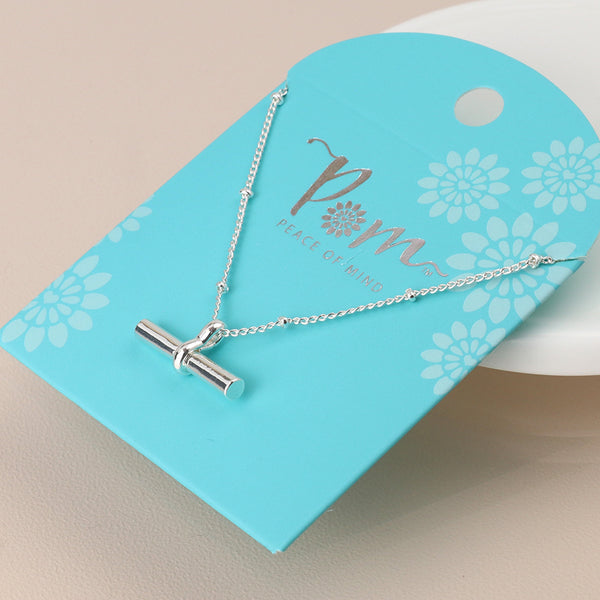 Silver T-Bar Necklace