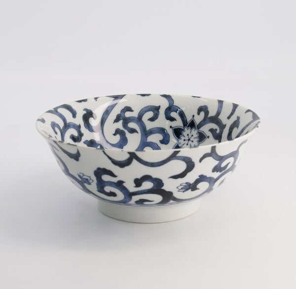Goben-Karakusa Blue Ramen Bowl