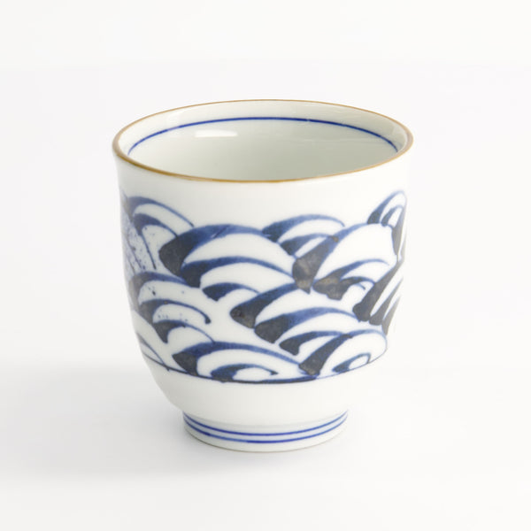 Blue & White Wave Teacup