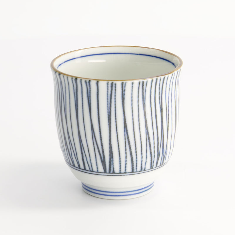 Blue & White Lines Teacup