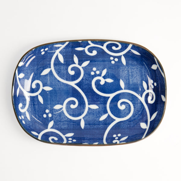 Tokyo Blue Karakusa Oblong Plate