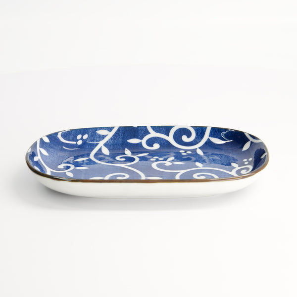 Tokyo Blue Karakusa Oblong Plate