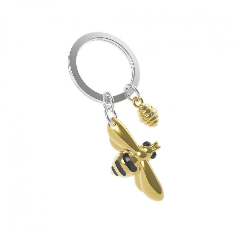 Gold & Black Bee & Honey Keyring