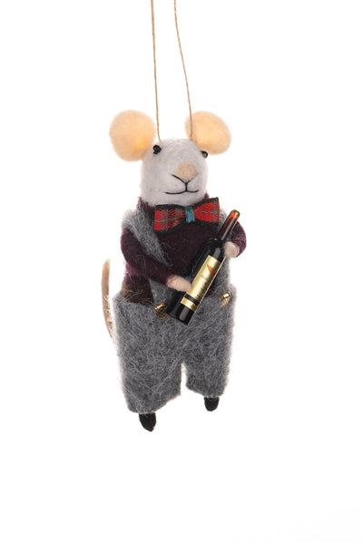 Maurice Mouse with Wine Hanging Decoration