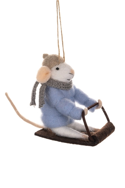 Sledging Mouse Hanging Decoration