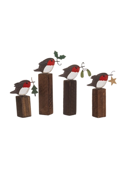 Robins on Blocks Set of 4