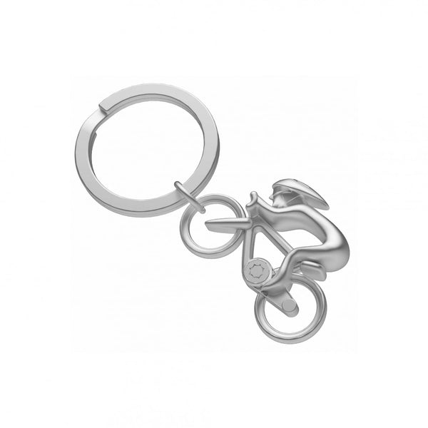 Silver Cyclist & Bicycle Keyring