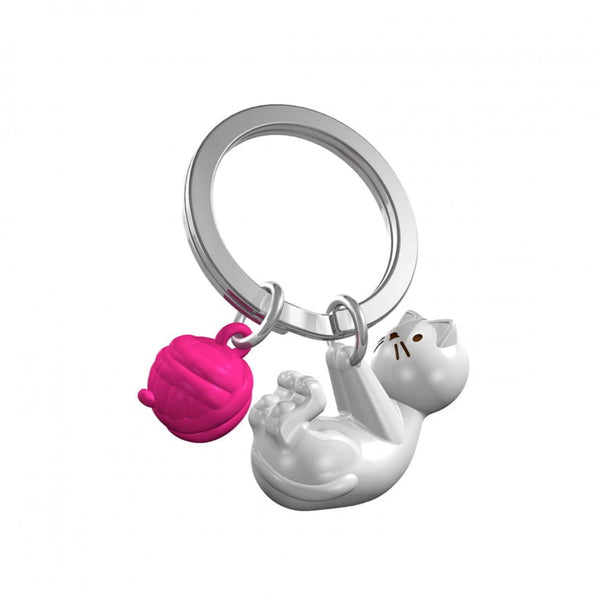 Kitten With Wool Ball Keyring