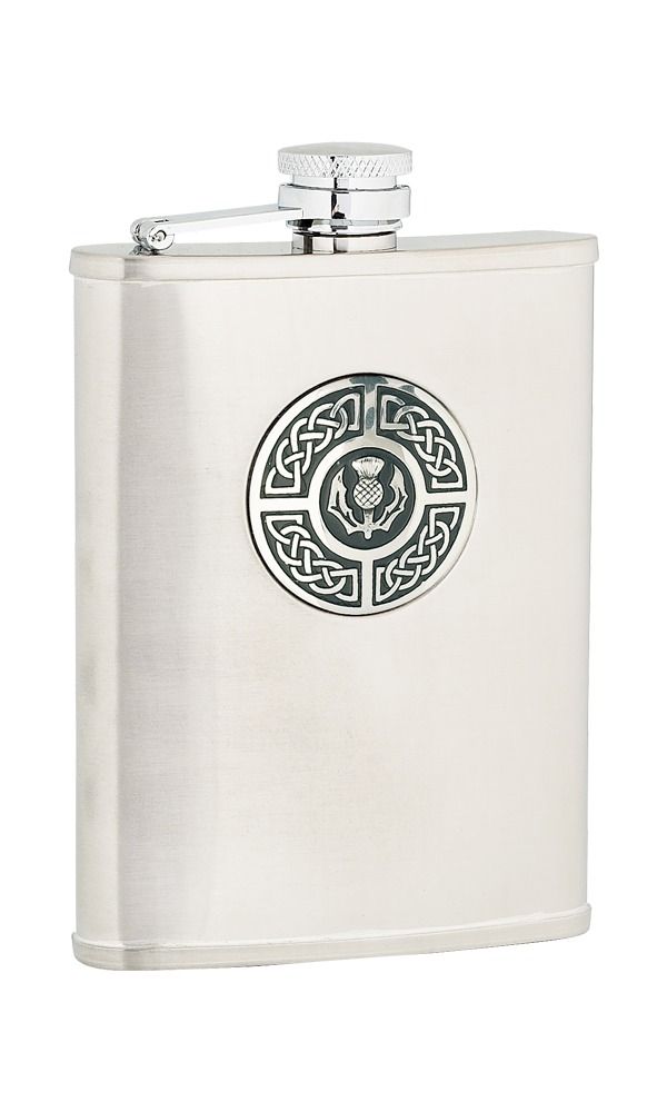 Celtic & Thistle Stainless Steel Hip Flask 6oz