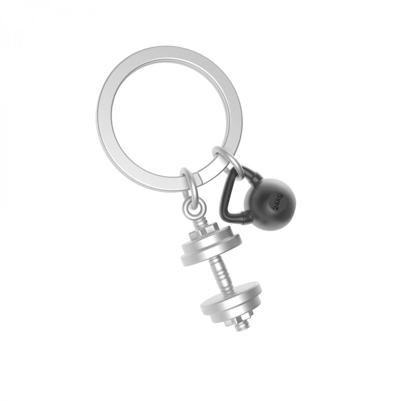 Dumbbell And Weights Keyring