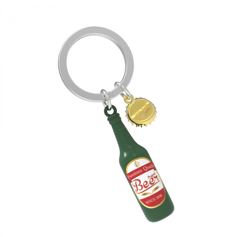 Green Beer Bottle Keyring