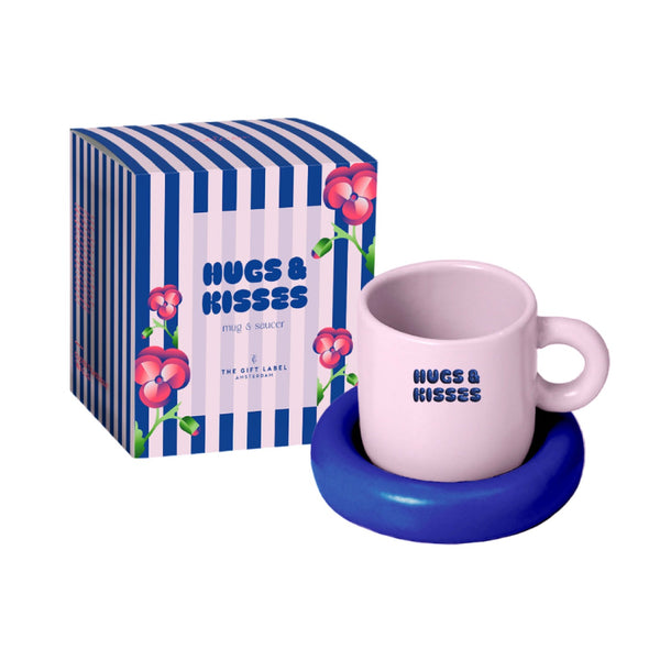 Hugs And Kisses Mug And Saucer Set