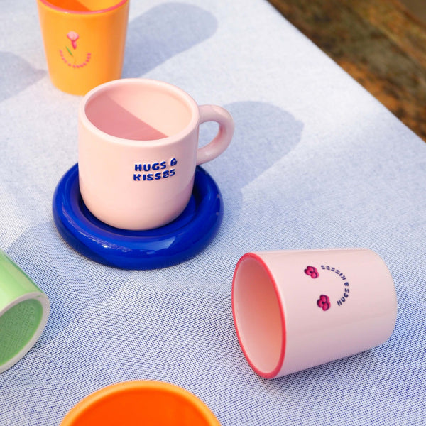 Hugs And Kisses Mug And Saucer Set
