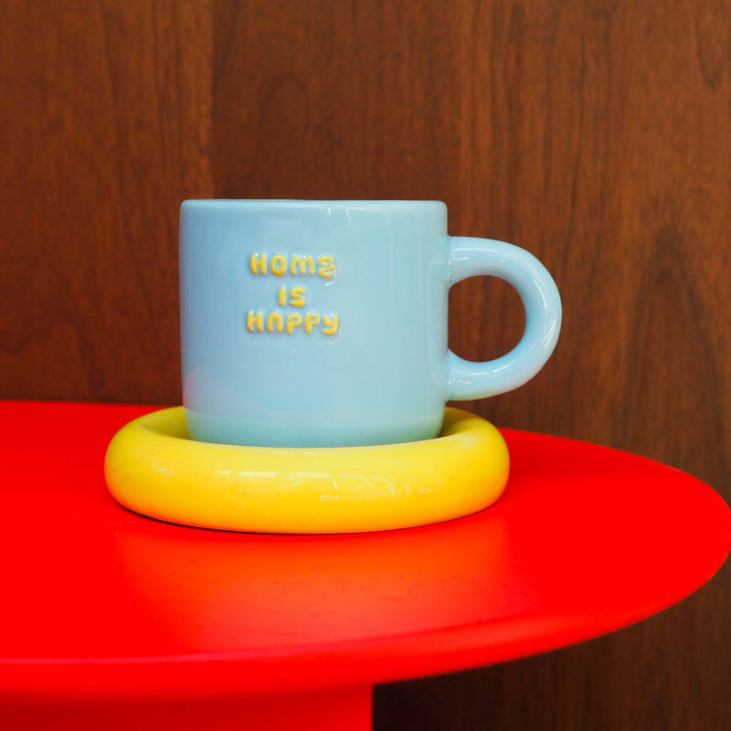 Home Is Happy Mug And Saucer Set