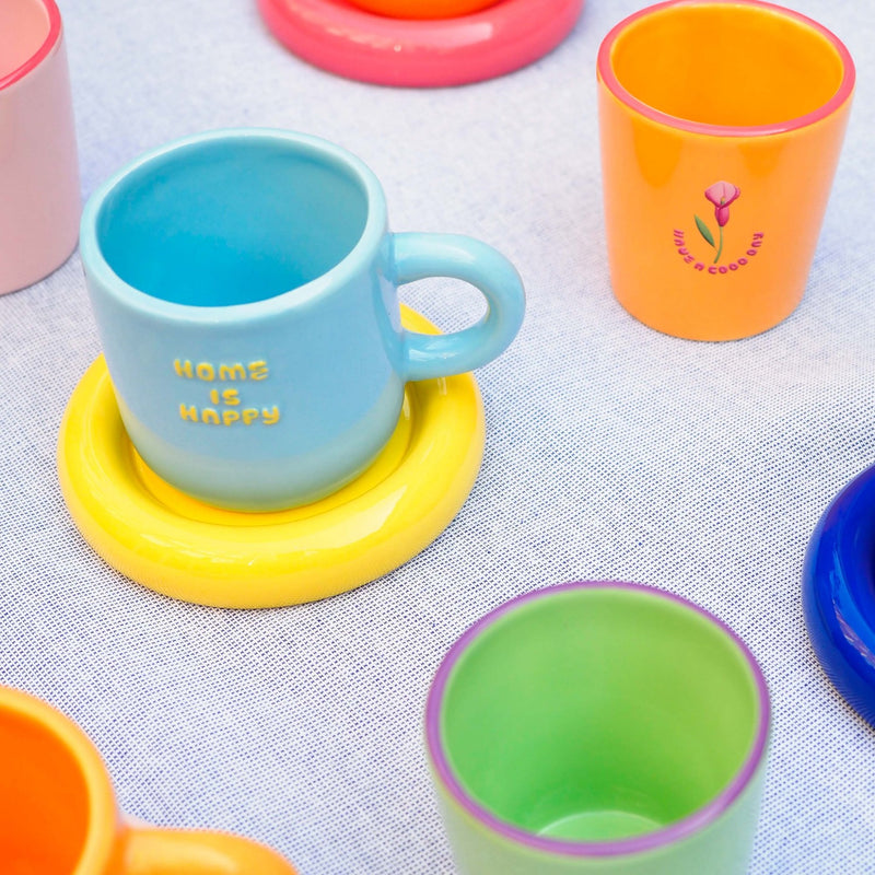 Home Is Happy Mug And Saucer Set