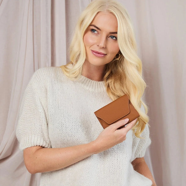 Elie Beaumont Cardholder Wallet - Tan