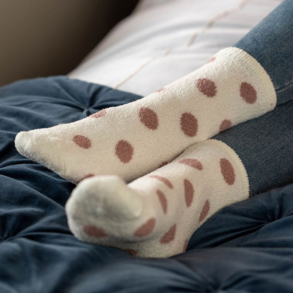 Pink & Grey Mix Fluffy Socks