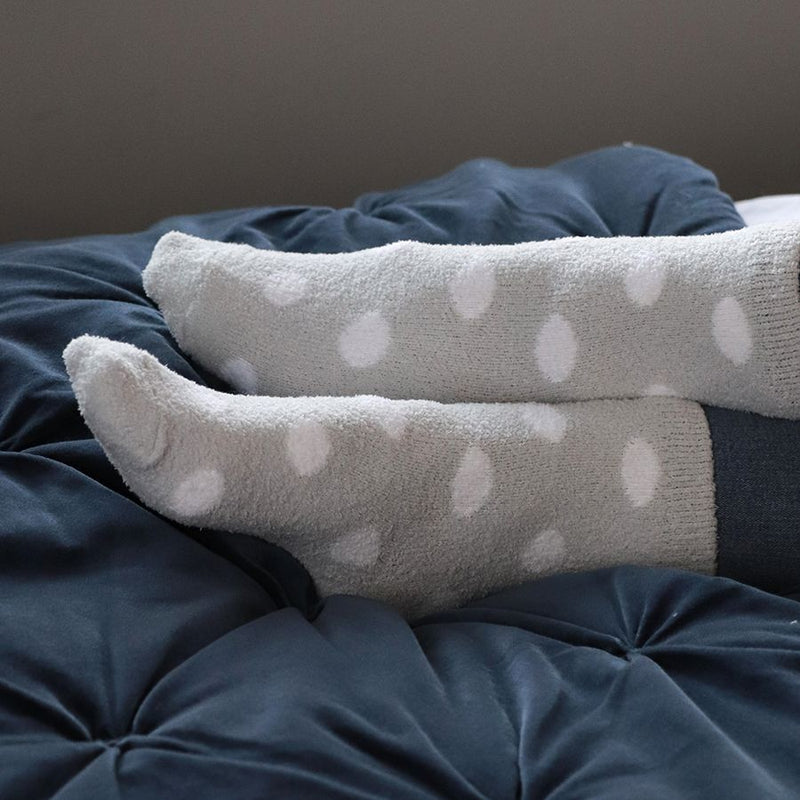 Pink & Grey Mix Fluffy Socks