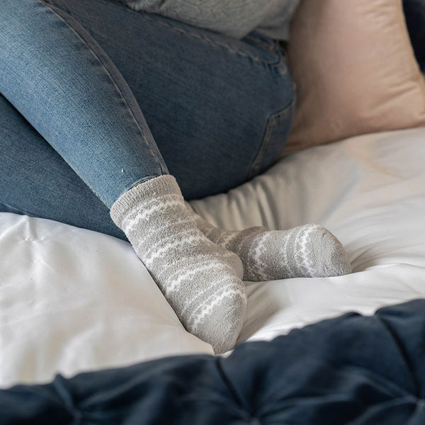 Grey & Pink Nordic Cosy Duo Socks