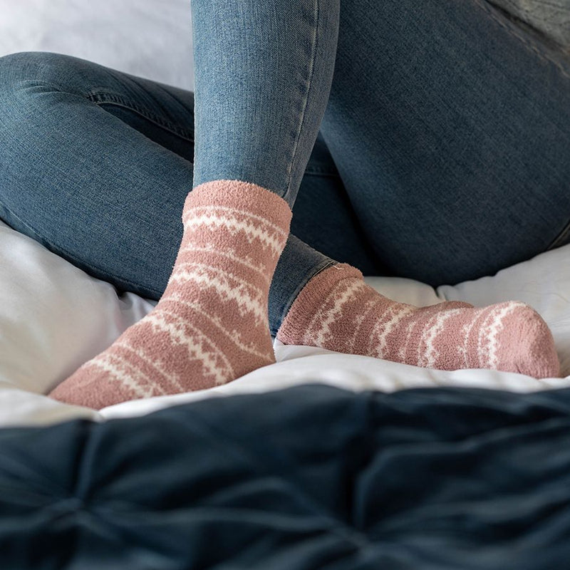 Grey & Pink Nordic Cosy Duo Socks