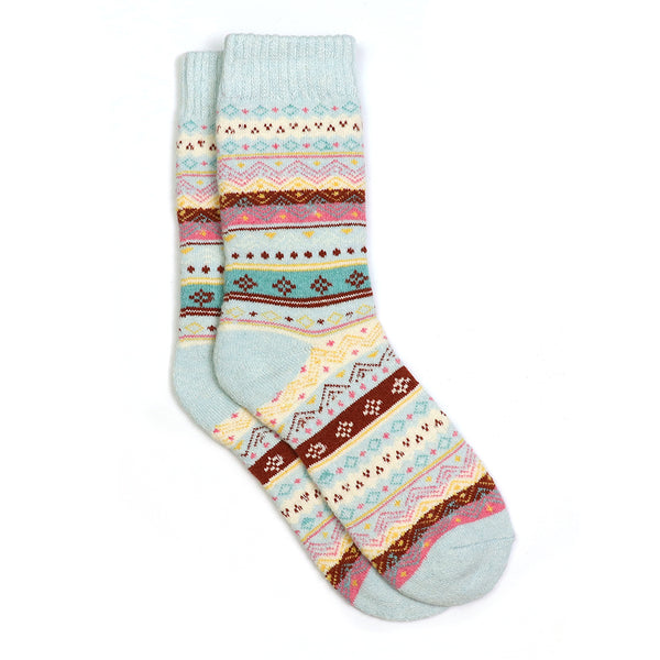 Blue/Pink/Cocoa Nordic Style Cosy Socks