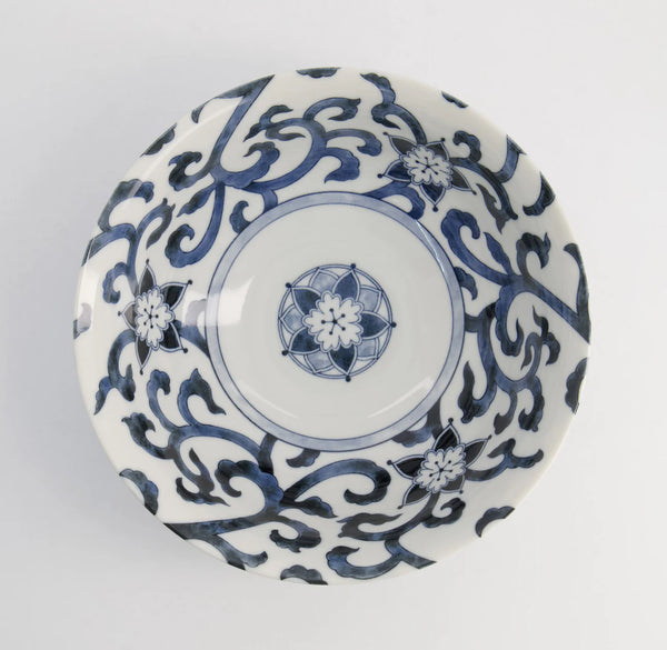 Goben-Karakusa Blue Ramen Bowl