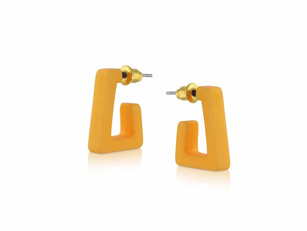 Anastasia Tiny Square Earrings in Yellow