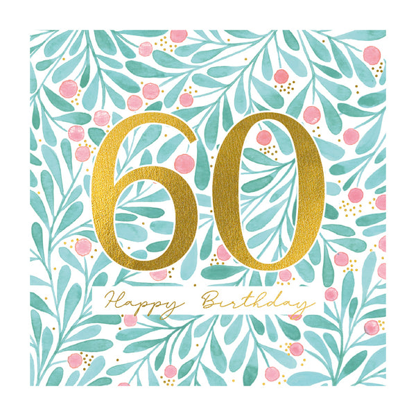 60 Blue Floral Card