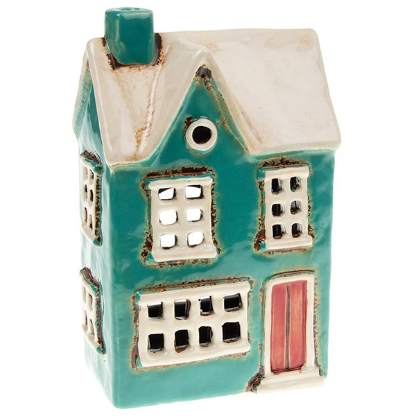 Village Pottery Country House Tealight Holder - Teal