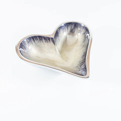 Brushed Silver X-Small Heart Dish