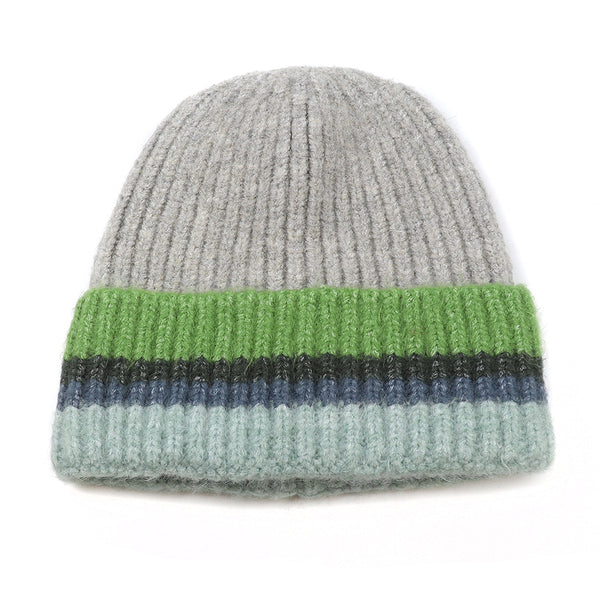 Denim/Grey/Green Mix Beanie