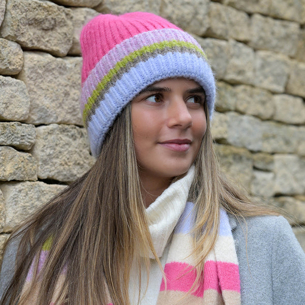 Pink Rainbow Mix Beanie