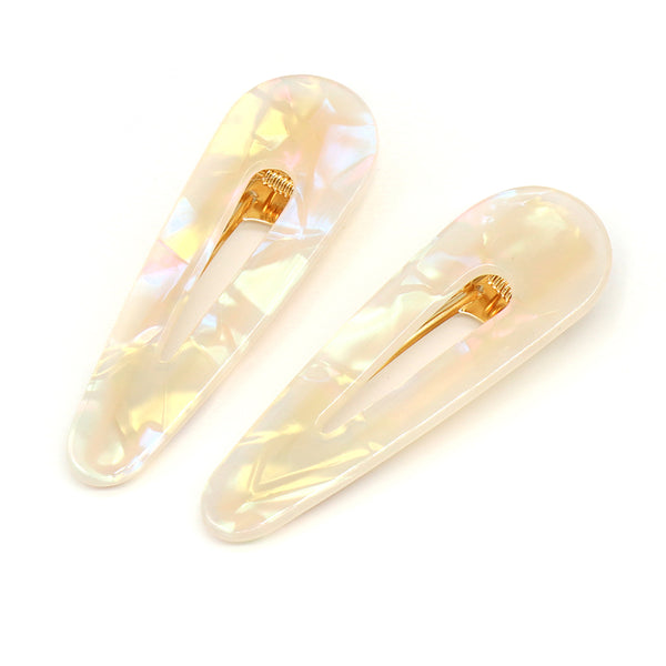 Mother Of Pearl Acrylic Hair Slides - 2 Pack