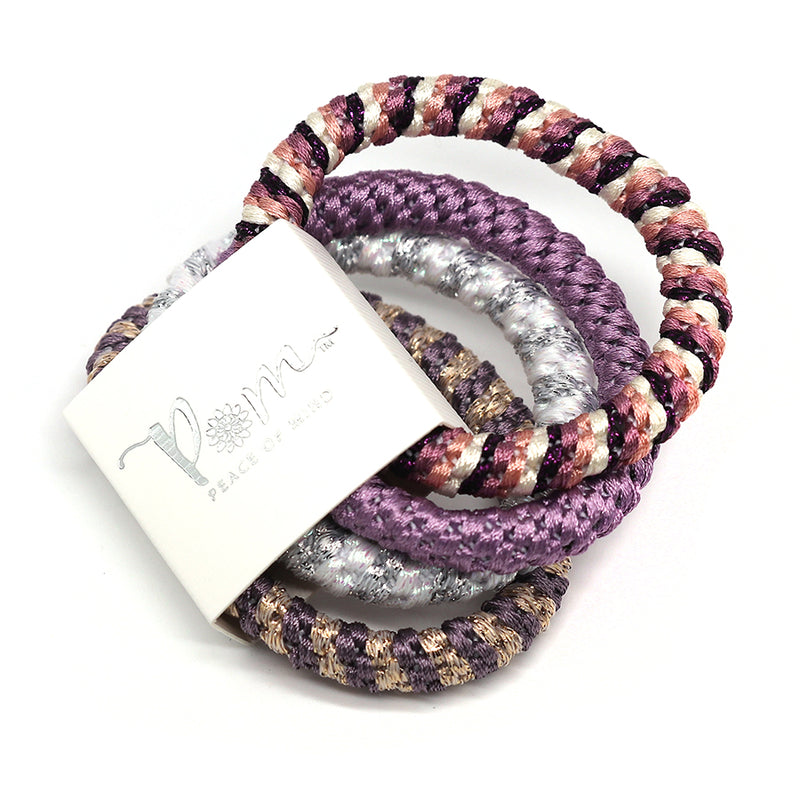 Purple Mix Hair Bands - 4 Pack
