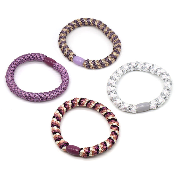 Purple Mix Hair Bands - 4 Pack