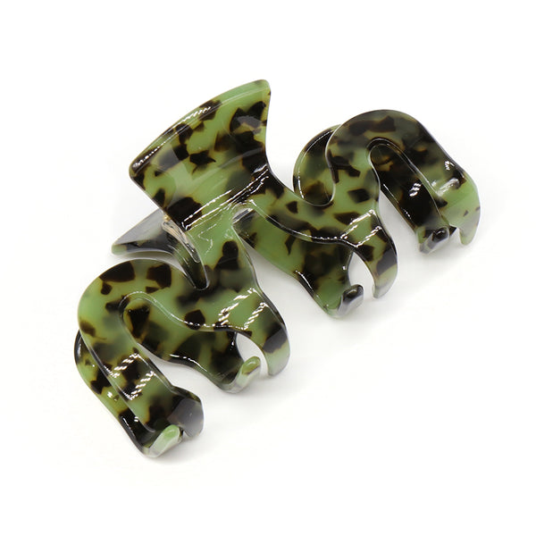 Green/Black Wave Acrylic Claw Clip