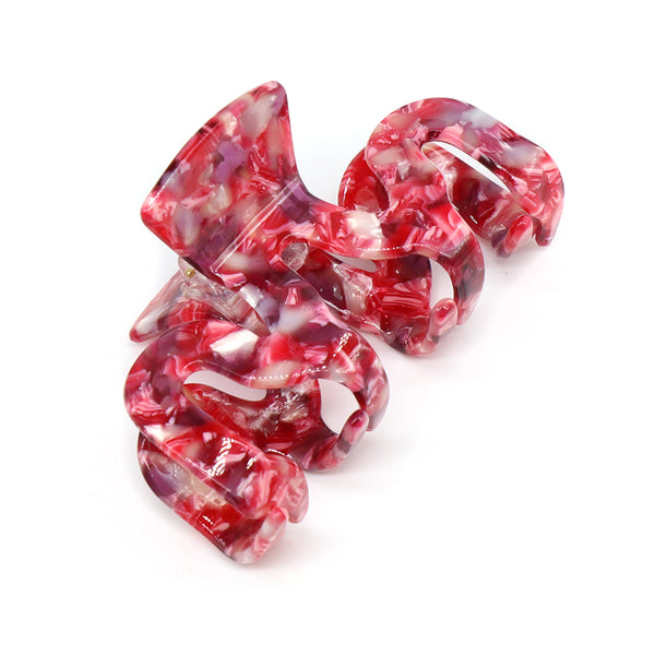 Red Mix Wave Acrylic Claw Clip