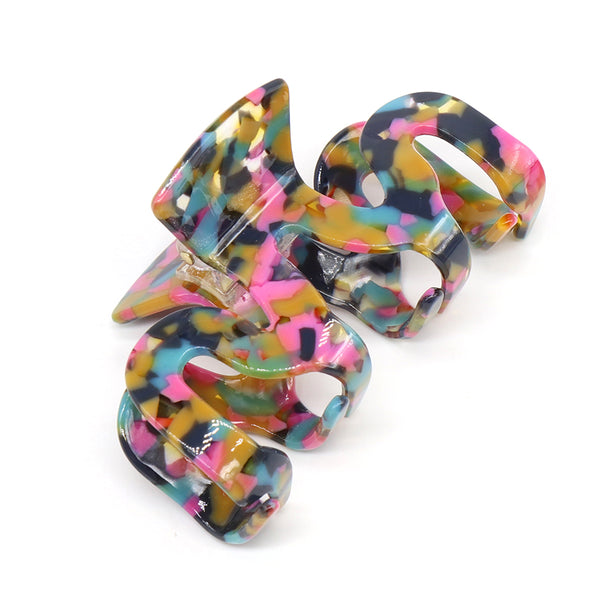 Confetti Mix Wave Acrylic Claw Clip