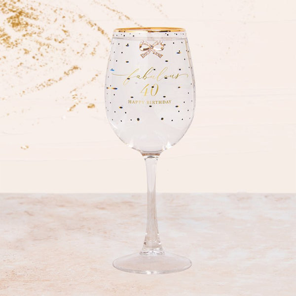 Happy 40th Birthday Wine Glass