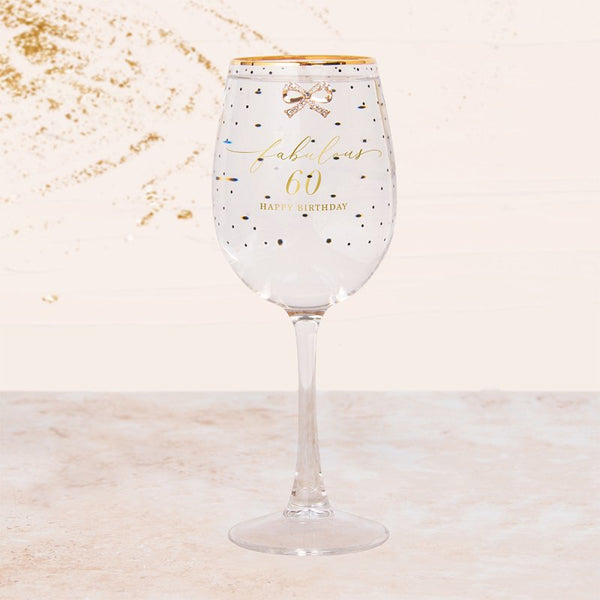 Happy 60th Birthday Wine Glass