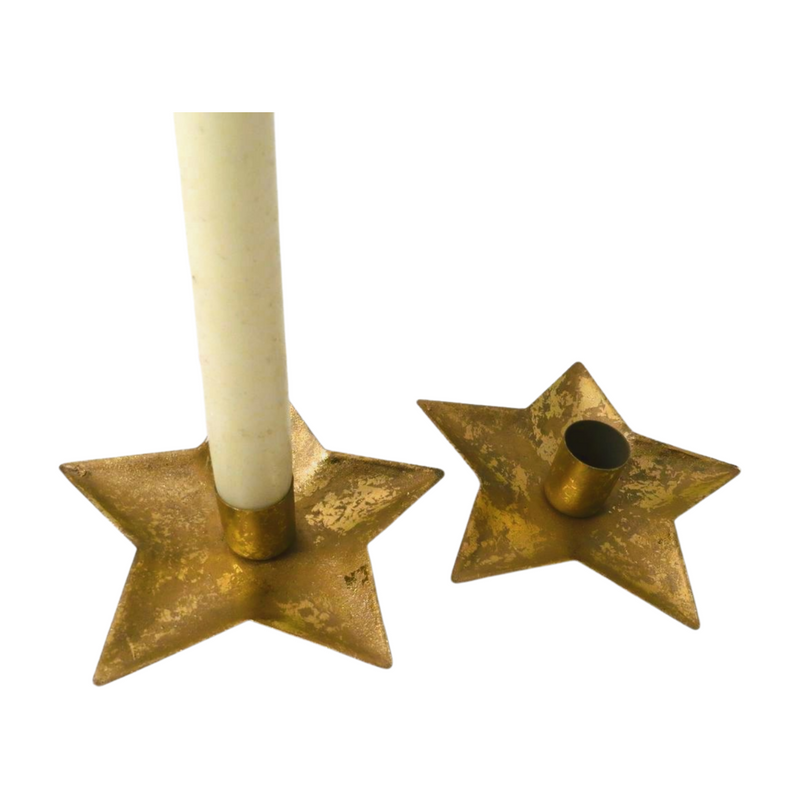 Gold Star Candle Holder