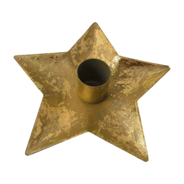 Gold Star Candle Holder