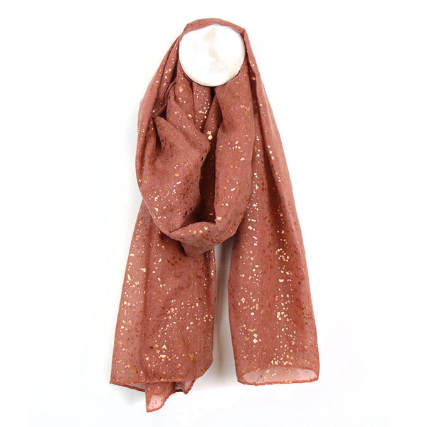 Rust & Rose Gold Speckled Scarf