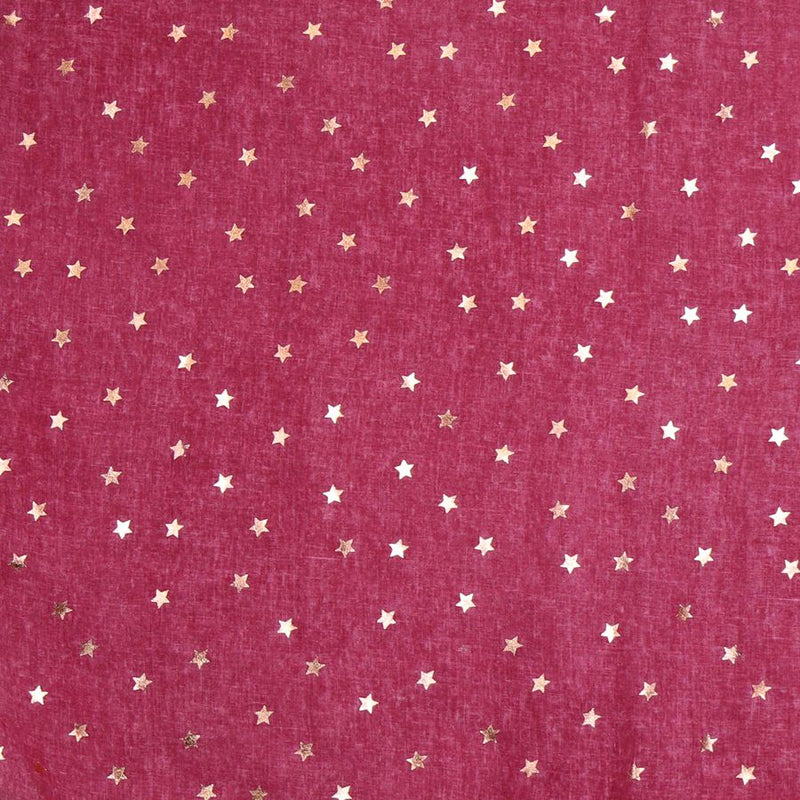 Magenta Scarf With Rose Gold Stars