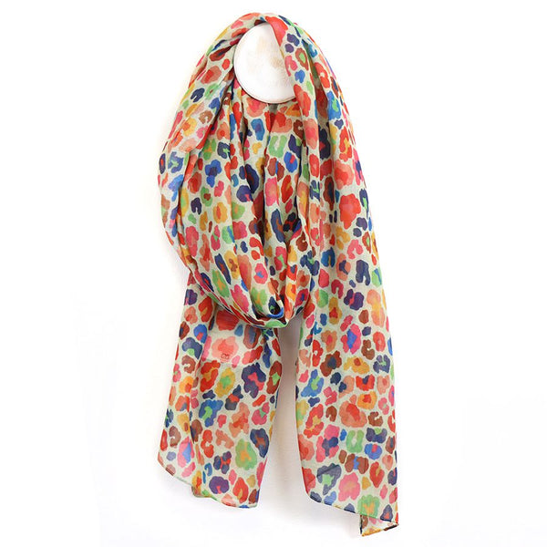Multicoloured Recycled Animal Print Repreve Scarf